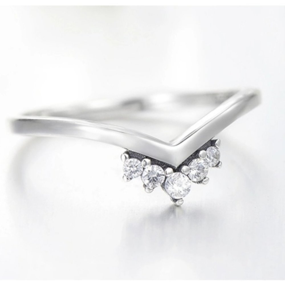🍒 Sterling Silver 925 Royalty Chevron Ring - Picture 5 of 8